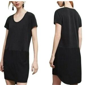 Anthropologie Dolan Loren Left Coast Collection Black Shift Dress SZ L Rtl $158